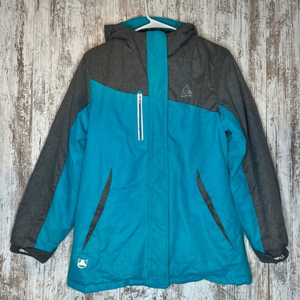 Gerry Snow Winter Jacket 3 in 1 Hooded System size Kids L-14/16 Teal & Gray